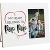 YYLYMX Pop Pop Gifts for Grandpa from Grandson Granddaughter, Grandfather Picture Frame, My Heart Belongs to Pop Pop, 4x6 Inch Photo