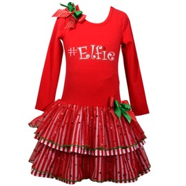 Bonnie Jean Girls Christmas Hashtag Elfie Dress (12 Months)