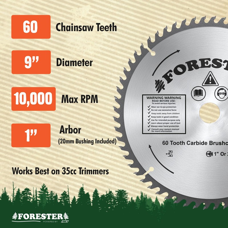 FORESTER Carbide Tip Brush Cutter Blade - 9in x 60