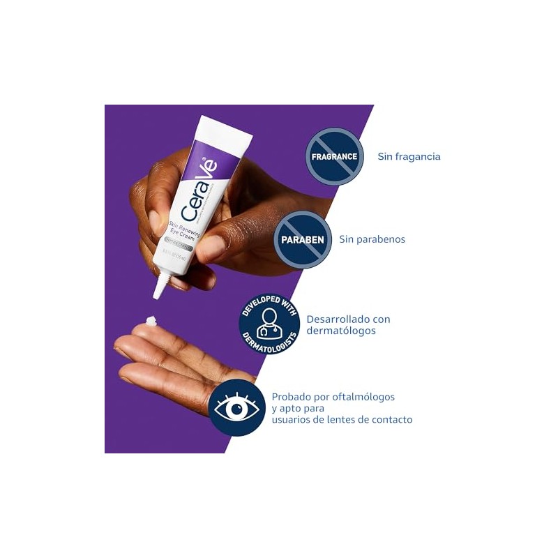 Cerave Crema Ojos Renovadora Piel Arrugas Debajo Péptidos Cafeína Niacinamida
