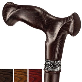 Asterom Walking Cane - Handmade Ergonomic, Canes for Men - Wooden Cane, Walking Sticks for Seniors, Unique, Wood Canes (Walnut, 32 Inch)