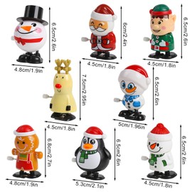 VEYLIN 8 Pack Christmas Wind Up Toy Assortments Christmas Stocking Stuffers Christmas Toys for Kids Party Bag Fillers