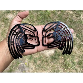 2 emblemas de depredador para coche, accesorios automotrices exteriores 3D personalizados, ajuste universal para coche, camión, SUV (negro brillante)