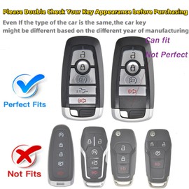 RFSRZ 2PCS for Ford Car Key Fob Shell Cover Case,Soft TPU Decoration Bling Key Holder for 2018 2019 2020 2021 2022 2023 Ford Fusion F150 F250 F350 F450 Edge Explorer Escape Mustang Black and White