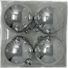 Escanver Kit 4x Esferas Navideñas Plateadas Adorno Arbol Navidad 7cm