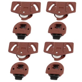 Wardrobe Bevel Sliding Door Roller, ABS Gear Track Panel Roller Wheel Furniture Internal Gear Kit for Cabinet, Drawer, Closet (Pack of 4)