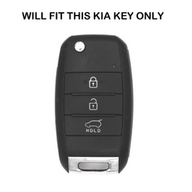 RELL CASES Protective Case Flip Key Cover for Kia Carens, Ceed, Optima, Picanto, Rio, Sorento, Soul, Sportage, Xceed, Niro, Sedona (Red)