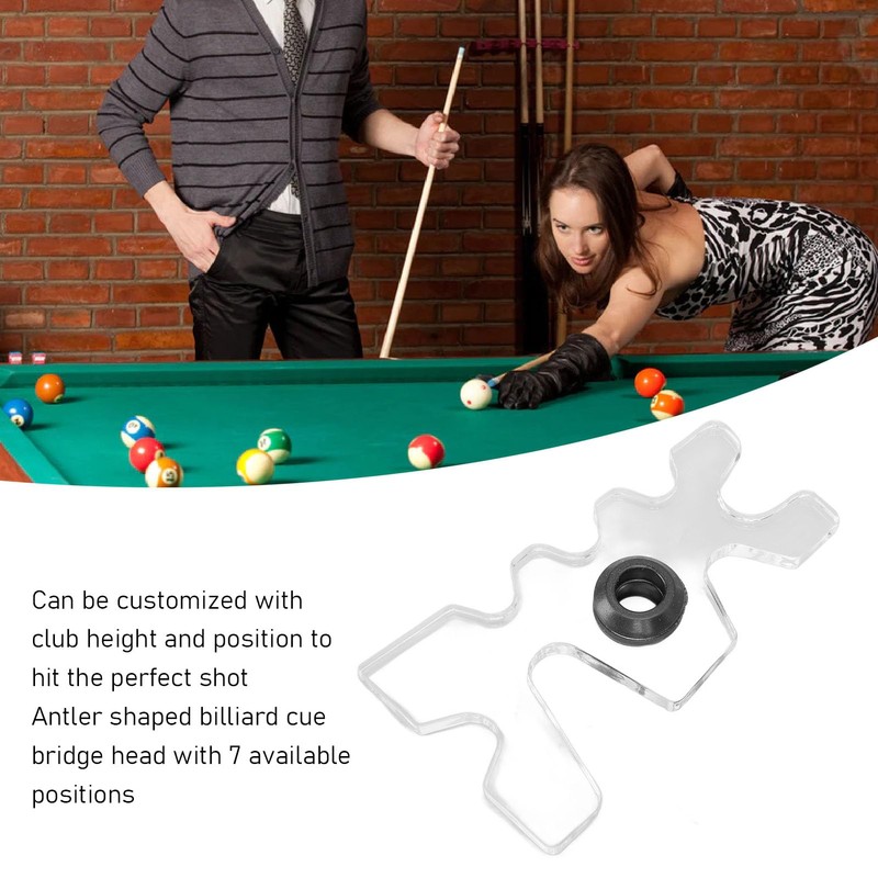 Clear Billiard Cue Bridge Head, Acrylic Practical Pool Cue Bridge