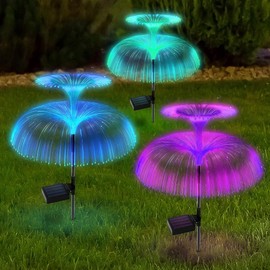 KQWVZ Solarlampen Für Außen Garten, Quallen Solarleuchten Garten, 3 Stück Led Gartenlampen Für Draußen, Ip65 Wasserdicht Solar Gartenleuchten Für Außen Fahrstraßen Sicherheits Patio Rasen