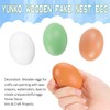 YunKo 6Pcs Wooden Fake Nest Eggs Easter Eggs for Craft