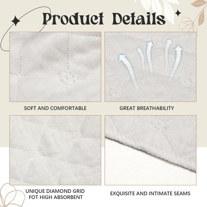 Toulite 10 Pcs Cotton Bra Liners Boob Sweat Pads 3