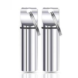 YourRx Keychain Pill Holder – Large Capacity Waterproof Travel Pill Organizer Pill Container for Tablets, Capsules – Durable Travel Friendly Pill Case for Purse Mini Pill Case (Silver)