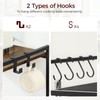 MAHANCRIS Bakers Rack with Power Outlet, Microwave Stand with Hooks,
