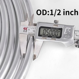1/2" OD Aluminum Hard Fuel Line 10 Feet Hardline Tube Thickness is 0.039"