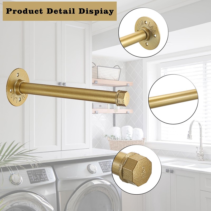 Sumnacon 2 Pcs 10 Inch Industrial Pipe Clothes Bar -