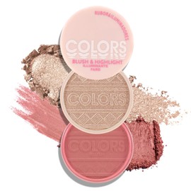 Boobeen Blush & Highlighter Powder, Natural Blendable Blusher & Highlighter Palette, Waterproof Blush for Cheek, Pink Blusher for a Shimmery or Matte Finish