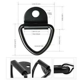 YWKJDDM Lashing Eyelets V-Ring, Set of 4 Heavy Duty Stainless Steel 85 x 62 mm Lashing Eyelets Mounting Ring Load Approx. 1000 kg, Lashing Eyelets for Trailers, Trucks, Cars, Boats, Kayak, Load