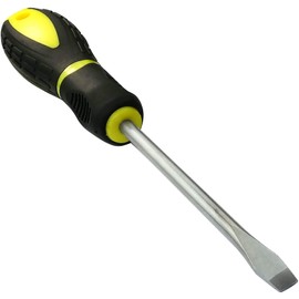 AERZETIX - C45665 - Classic flat screwdriver 6x100mm for slotted screws - Magnetic/Magnetic tip - Non-slip bi-material handle - Steel blade/CR-V/ -S2