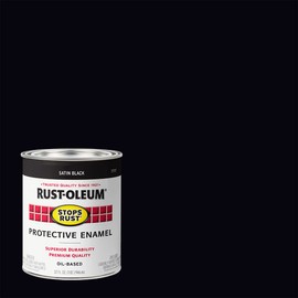 Rust-Oleum 7777502-2PK Stops Rust Brush On Paint, Quart, Satin Black, 2 Pack