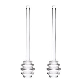 2 Pcs Clear Glass Honey Dipper Sticks