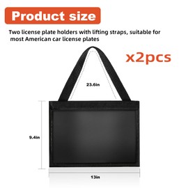 2 Pcs License Plate Holder with Hanging Strap Test Drive License Plate Holder License Plate Tag Bag Dealer Plates Tag Bags Black License Plate Frame Cover Car Plate Bracket Holder for Car SUV Truck
