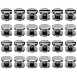 PATIKIL M4x4mm Chicago Screws, 25 Sets Brass Chicago Screw Slotted Binding Post Screw Rivets for Leather Belt Scrapbook Photo Albums, Black