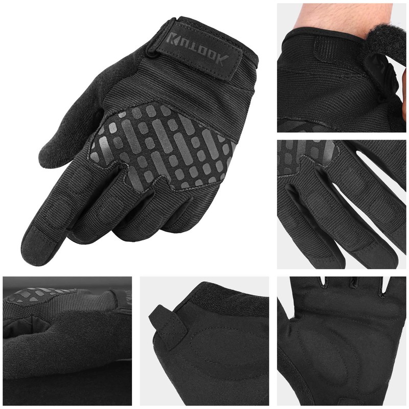 KUTOOK Airsoft Gloves Bike Gloves Men Touchscreen for Shooting Black