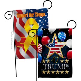 47 Trump Garden Flags Pack Americana Political President Democrat Republican Tea Party United State American Election Support Our Troops Small Gift Yard House Banner 13 X 18.5