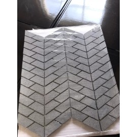 Jeffrey Court 10 Pc.  Jeffrey Court Riverfall Gray Chevron. Honed Basalt Mosaic Tile.