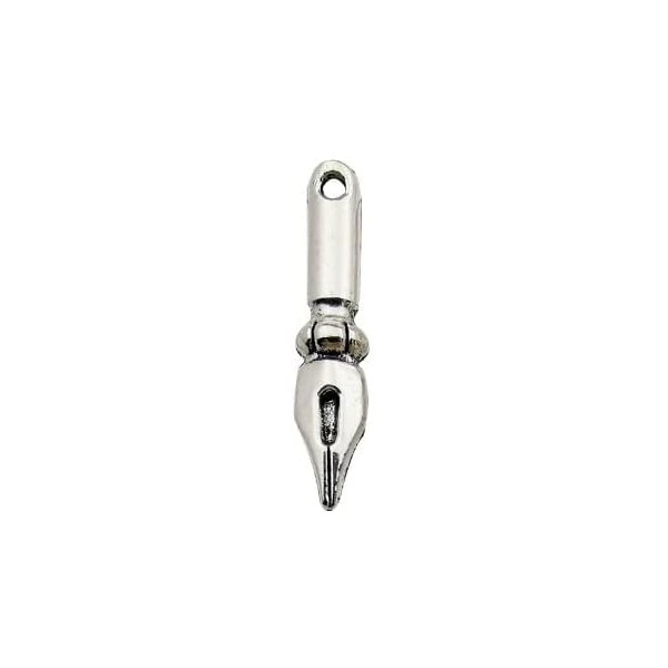 1Pc Silver Fountain Pen Planner Charm,Bracelet Charm,Dangle Charm,Travelers Notebook Charm,Planner