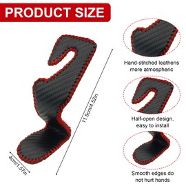 Yuqilin Car Headrest, 2 Pieces, 360° Rotated, 25 kg Load Capacity, Leather Hook, Seat Back Hook, Car Organiser, Handbags, Storage, Car Accessories, Car Gadgets Interior (Black)