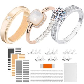 Heromor Invisible Ring Size Adjuster Set - 22 Pieces | Ring Reducer, Ring Clips, Spiral Tightener | Make Rings Smaller without Resizing