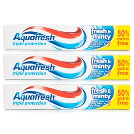 3x Aquafresh FRESH & MINTY Triple Protection Toothpaste 75ml