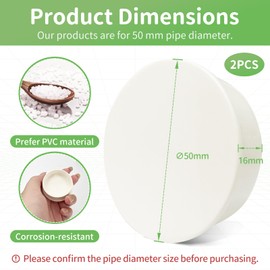 End Plug Sealing Plug for Drainage Pipe DN 50-2 Pipe Plugs 50 mm, PVC Pipe Sealing Plugs for Drainage Pipes, Sleeve Plugs, Pipe Duct End Cap End Cap End Cap
