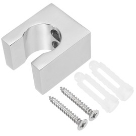 sourcing map Shower Head Holder, Zinc Alloy Handheld Bidet Sprayer Holder Shower Wand Holder Toilet Sprayer Base Support Showerhead Clips with Screws for Faucet Bathtub (Square, Silver)