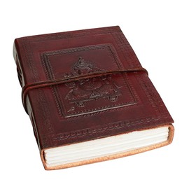 Ganesh Leather Journal | 13.5cm x 18.5cm | Handmade, Fair Trade & Eco Friendly Leather Bound Notebook Alternative for Men and Women