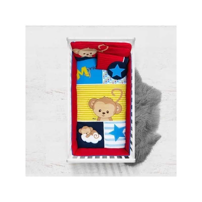 Chiqui Mundo Set Edredón Para Cama Cuna Corral Baby Monkey