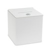Source One White Cube Donation Box With Cam Lock Suggestion