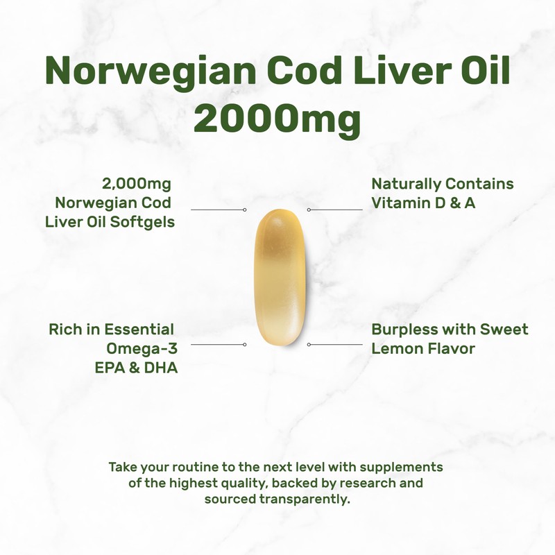 Wild Caught Cod Liver Oil 2,000mg Per Serving, 240 Softgels