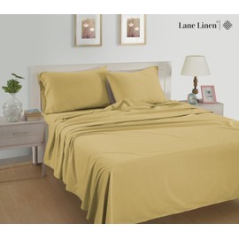 Lane Linen 100% Organic Cotton King Size Pillow Cases Set of 2 - 20"x36" - Certified Organic Cotton - Yellow - Cocoon