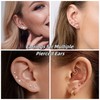 3Pairs 14K Gold Flat Back Women Earrings, Hypoallergenic Flat Screw