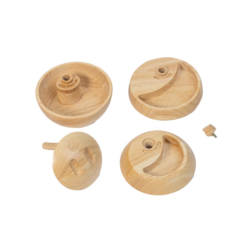 Tappas All-Natural Serving Container, Tiered Tray, Charcuterie, Sphere, Rubberwood