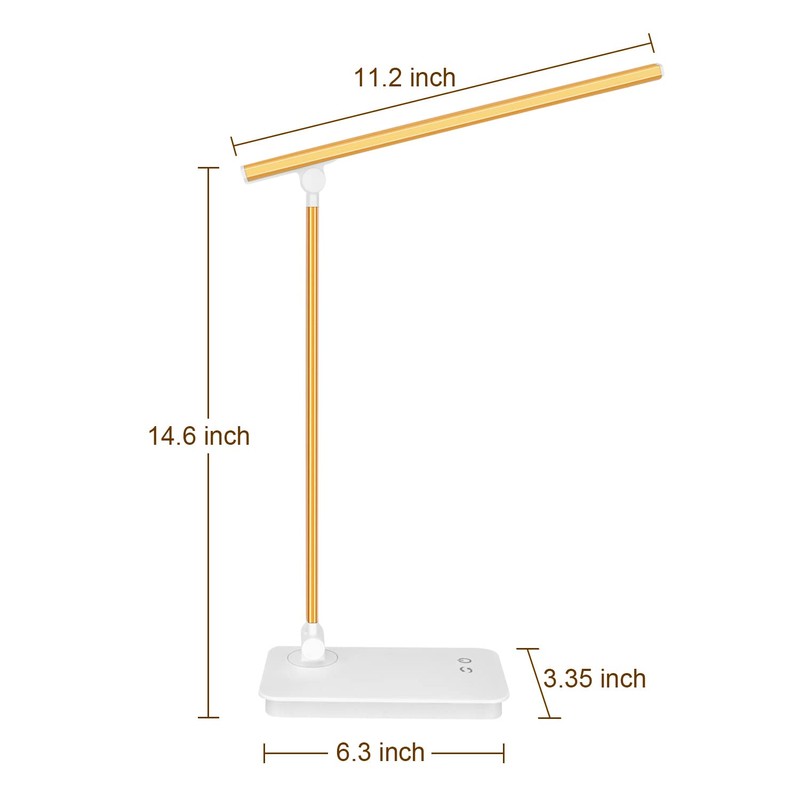 LED Desk Lamp with USB Charging Port Dimmable Eye Caring