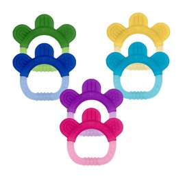 green sprouts Silicone Teethers (2 Pack) | Soothes Gums & Promotes Healthy Oral Development | Multiple Textures Massage Gums, Easy to Hold, Gum, & chew, Dishwasher Safe, Blue