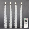 Rhytsing 9.6" White Flameless Twisted Taper Candles with Timer, Battery