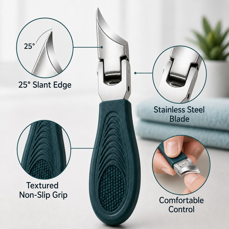 Slant Edge Toenail Clipper Set for Thick Nails – Stainless