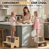 Uiirvdy Step Stool for Toddler, Sturdy Wooden 2-Step Stool with