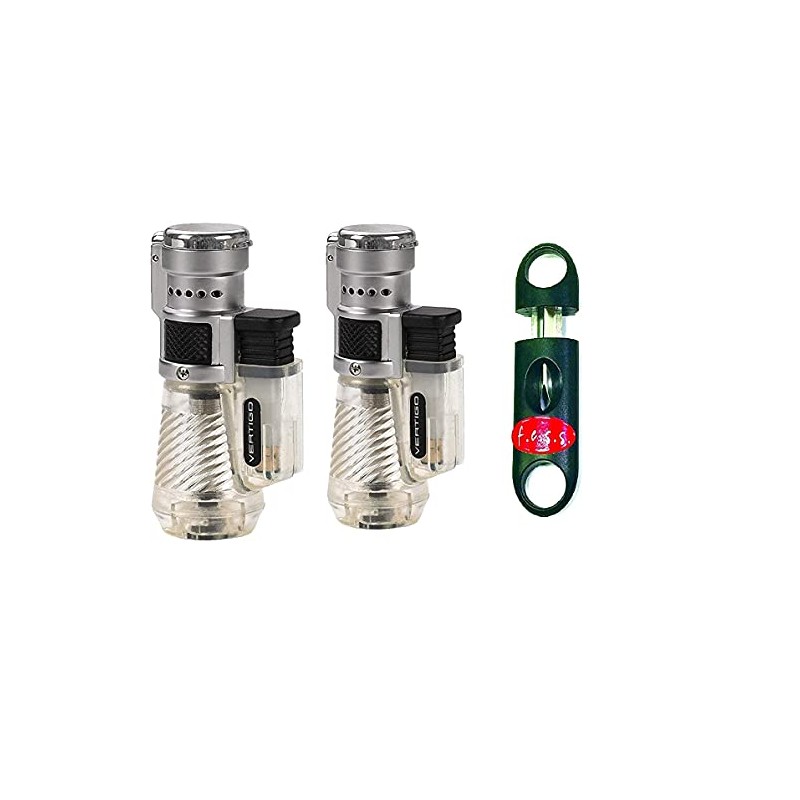 Vertigo by Lotus Cyclone Triple Torch Cigar Lighter Clear 2