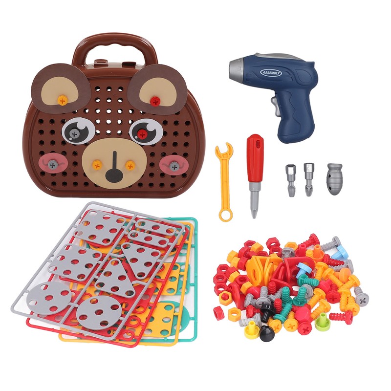 Drill Puzzle Set Steam Learning Toys with Electric Drill Screw