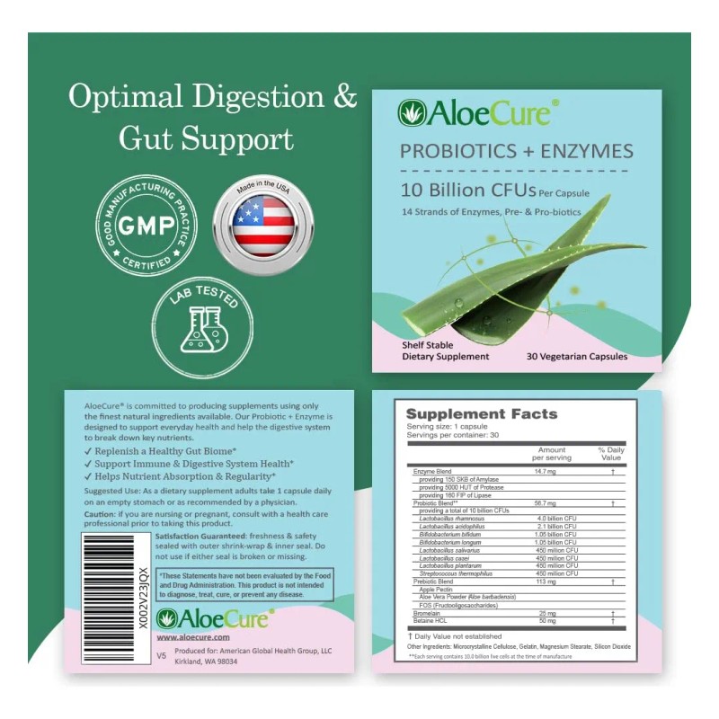 Aloecure Probióticos 10 Mil Millones Ufc 30 Cápsulas